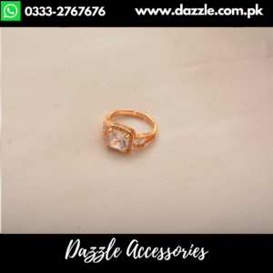 One Stone Gold Polish Girls Ring