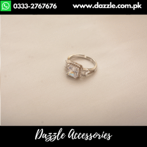 One Stone Silver  Girls Ring
