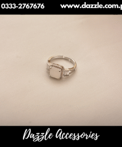 One Stone Silver Plated Girls Ring