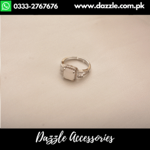 One Stone Silver Plated Girls Ring