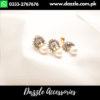 Radiant zirconia pearl stud set