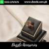Ruby Maroon Gold Plated Floral Adjustable Ring