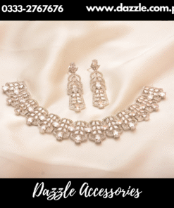 Silver Choker with large Earrings