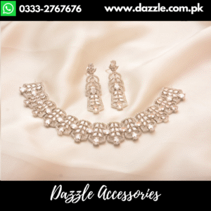 Silver Choker with large Earrings