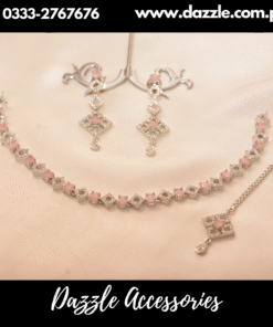 Silver Pink Single Line Choker