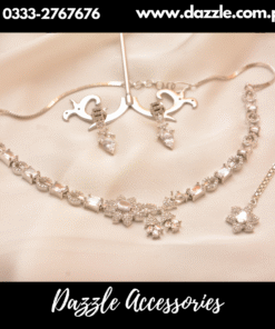 Silver Plated Delicate Choker with Earrings Bindiya