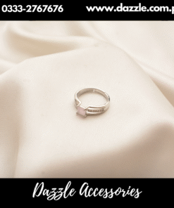Smoky Pink Silver Plated Girls Ring