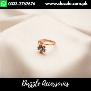 Twisted floral Blue ring
