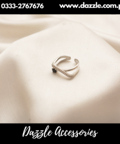 Unique Design Black Silver Girls Ring Adjustable