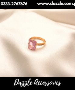 lilac gold sqaure gem ring