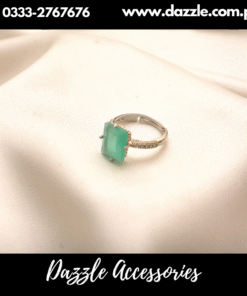 mint sqaure gem ring
