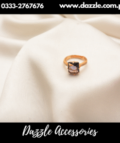 Purple gold sqaure gem ring