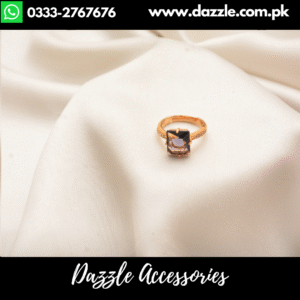 Purple gold sqaure gem ring