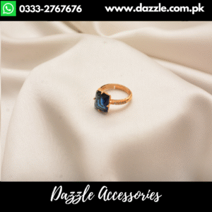 sapphire gold sqaure gem ring