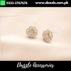 silver zirconia studs