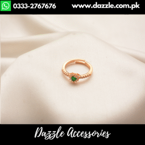 vibrant green gold heart ring