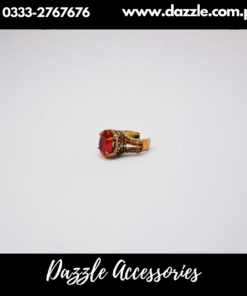 Adjustable Gold Plated Maroon Zirconia Statement Ring
