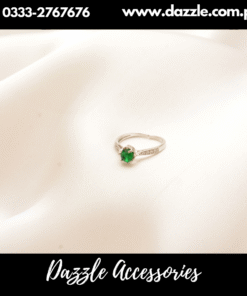 Delicate Silver Emerald Ring