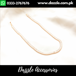 One Line Golden Zirconia Maala Pendant
