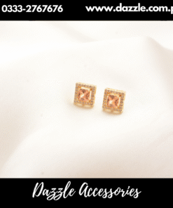 champagne sqaure studs