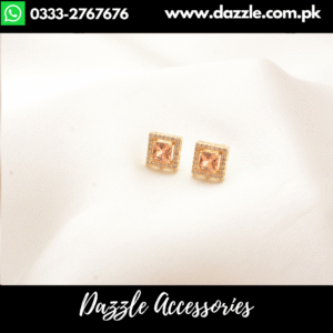 champagne sqaure studs