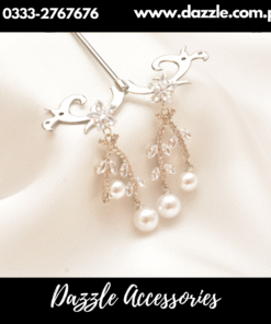 Twin Pearl Frop Crystal Earrings