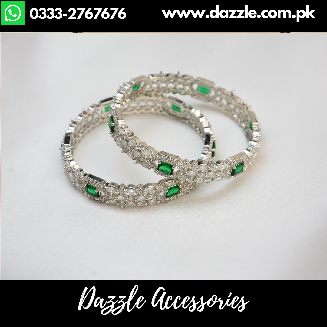 Dazzling Emerald Bangles