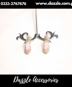 Golden Pink Elegant Stud Earrings