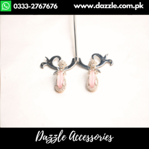 Golden Pink Elegant Stud Earrings