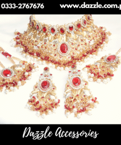 Maroon Bridal Set with Jhomar and Bindiya