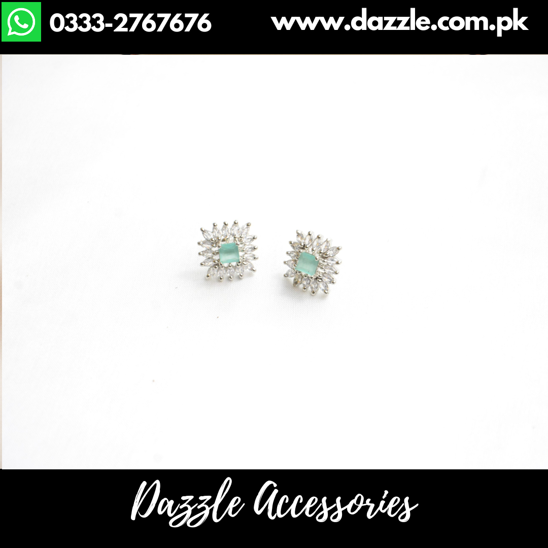 Mint Silver Minimal Stud Earrings