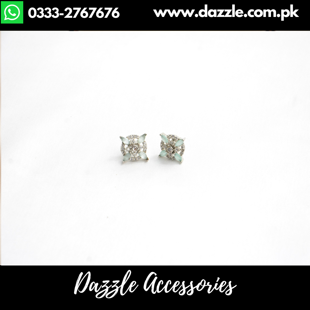 Mint Silver Stud Earrings