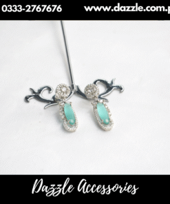 Mint Silver Stylish Stud Earrings