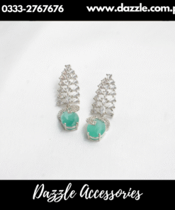Mint Silver Trendy Drop Earrings