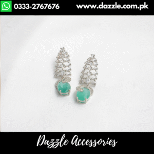 Mint Silver Trendy Drop Earrings
