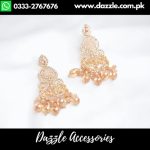 Pink Golden Turkish Earrings