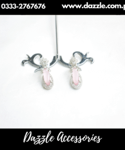 Pink Silver Classic Stud Earrings