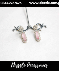 Pink Silver Decent Stud Earrings