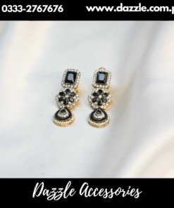 Radiant Zirconia Black Earrings