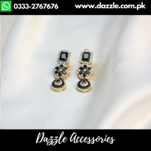 Radiant Zirconia Black Earrings