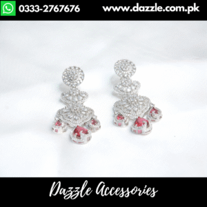 Ruby Blue Silver Drop Earrings