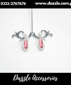 Ruby Silver Plated Stud Earrings