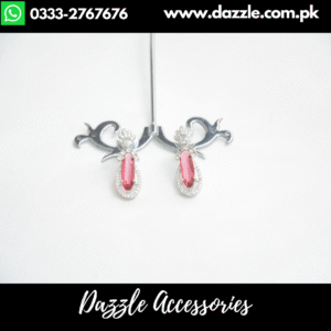 Ruby Silver Plated Stud Earrings