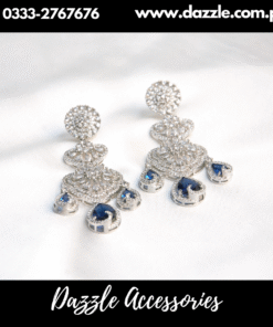 Sapphire Blue Silver Drop Earrings