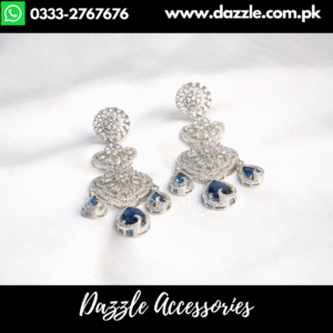 Sapphire Blue Silver Drop Earrings