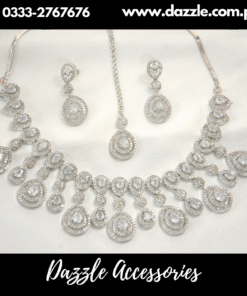 Silver American Diamond Bridal Set