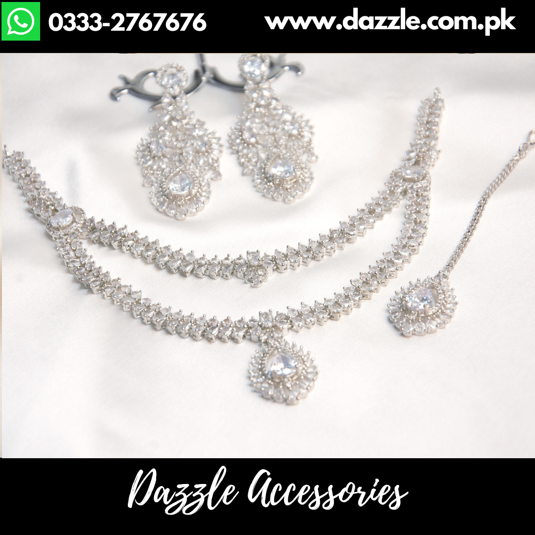 Silver Double Layer Small Bridal Set
