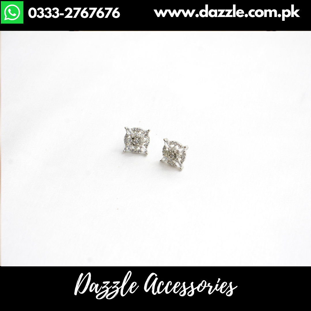 Silver Zirconia Stud Earrings