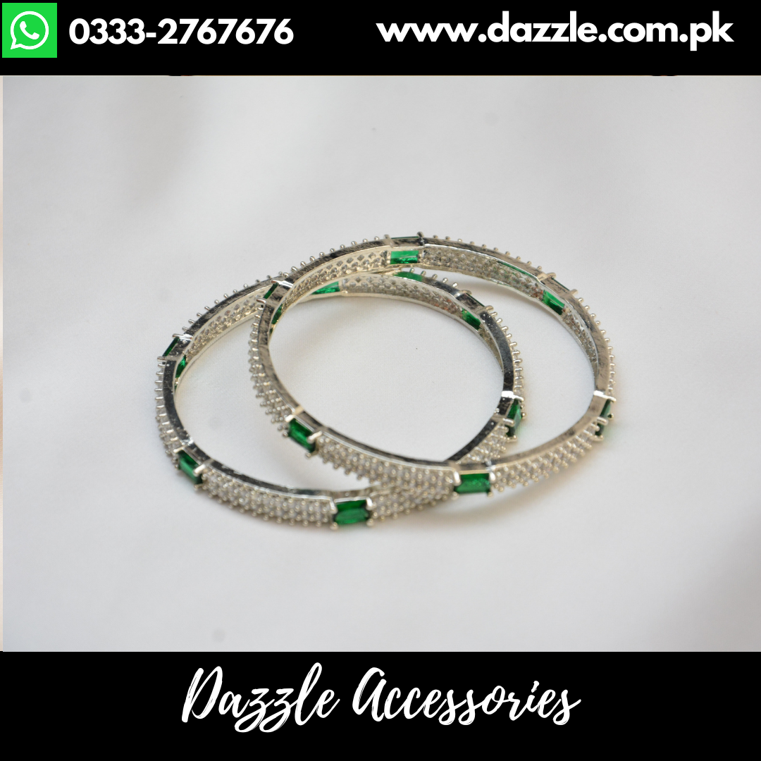 Sparkling Emerald Bangles