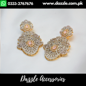 Splendid Pink Zirconia Earrings